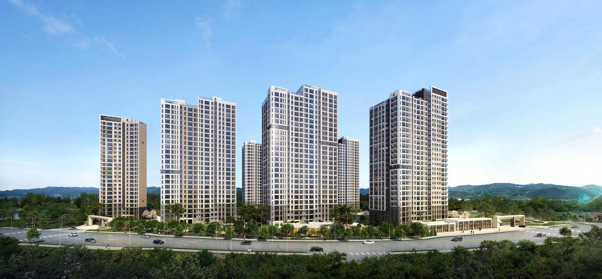 공주월송 진아레히 811세대 단지 조감도
